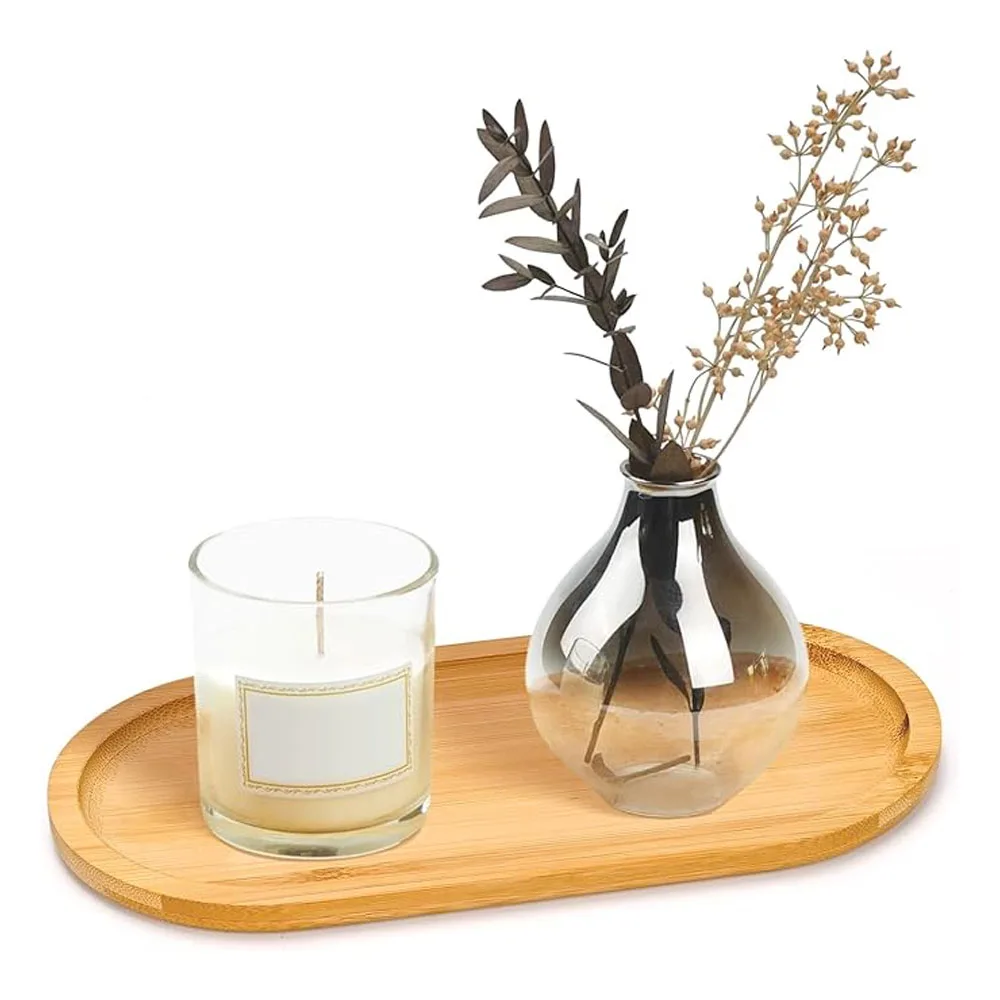 Wooden Soap Dispenser Tray Vanity Countertop Bottles Organizer Holder Round Square Candles Jewelry Storage Tray for Bathroom