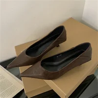 Eilyken Spring Design Leopard Print Woman Pumps Pointed Toe Thin Low Heels Elegant Party Female Shoes Zapatos De Mujer