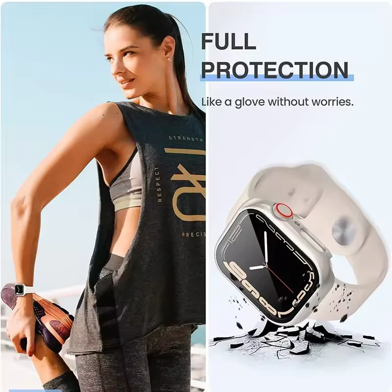 Apple Watch Screen Protector Glass+Cover For Apple Watch Ultra 49mm 46mm 42mm HD Screen Protector Film For Series 9 8 7 6 5 4 SE 45mm 41mm 44mm 40mm