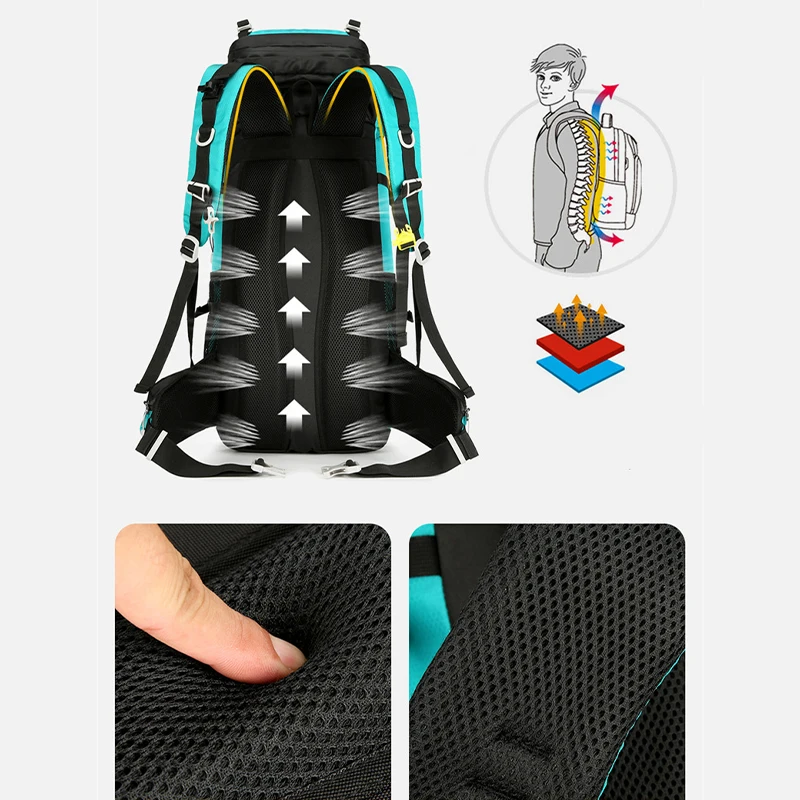 Climbing Backpack Large Capacity Outdoor Sport Camping Bag Hiking Mountaineering Waterproof Lightweight Trekking Travel Rucksack