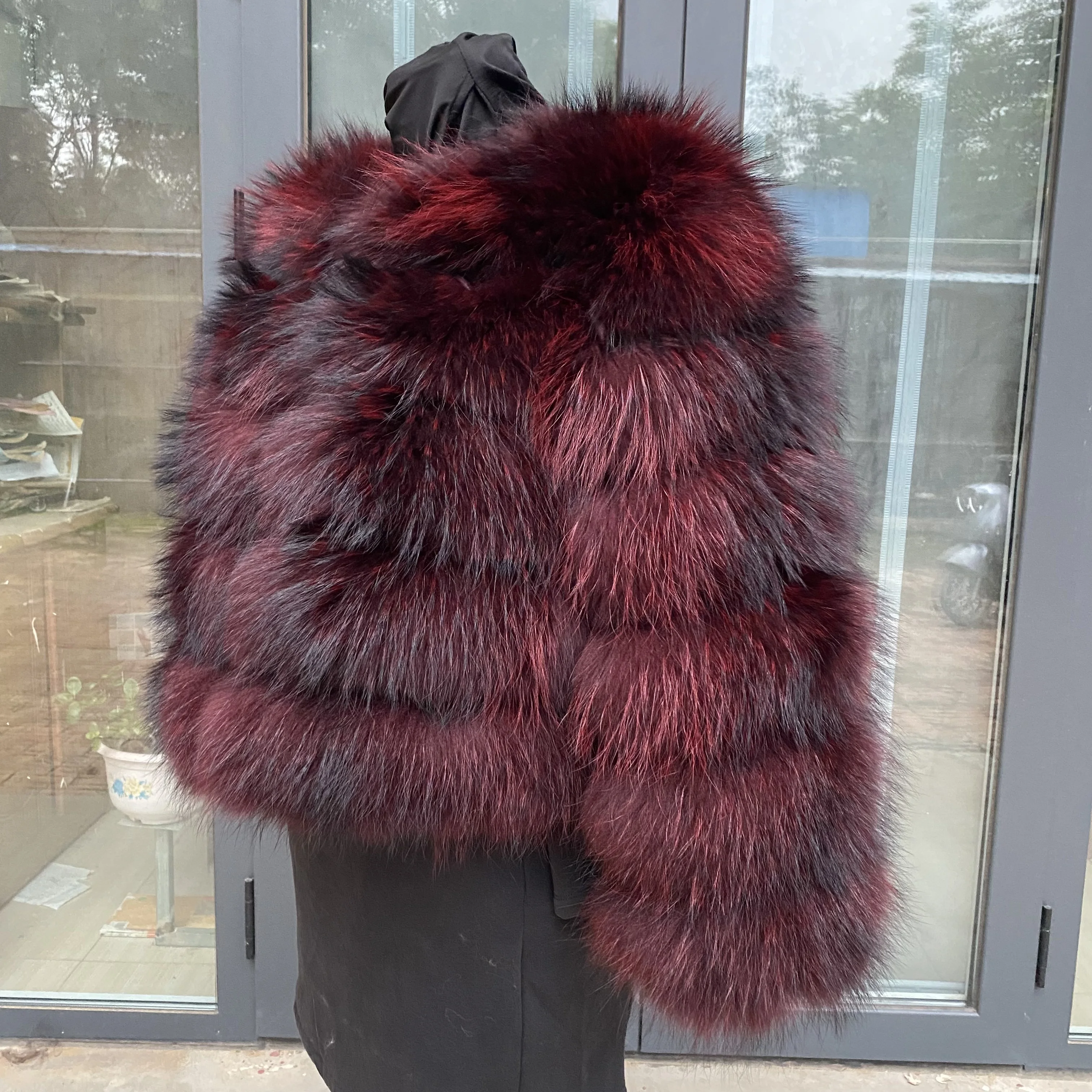 Women's Fur Coat - Winter Women's Warm Natural Raccoon Fur Coat - Fashionable Luxury Mainstream Brand Genuine Leather Coat