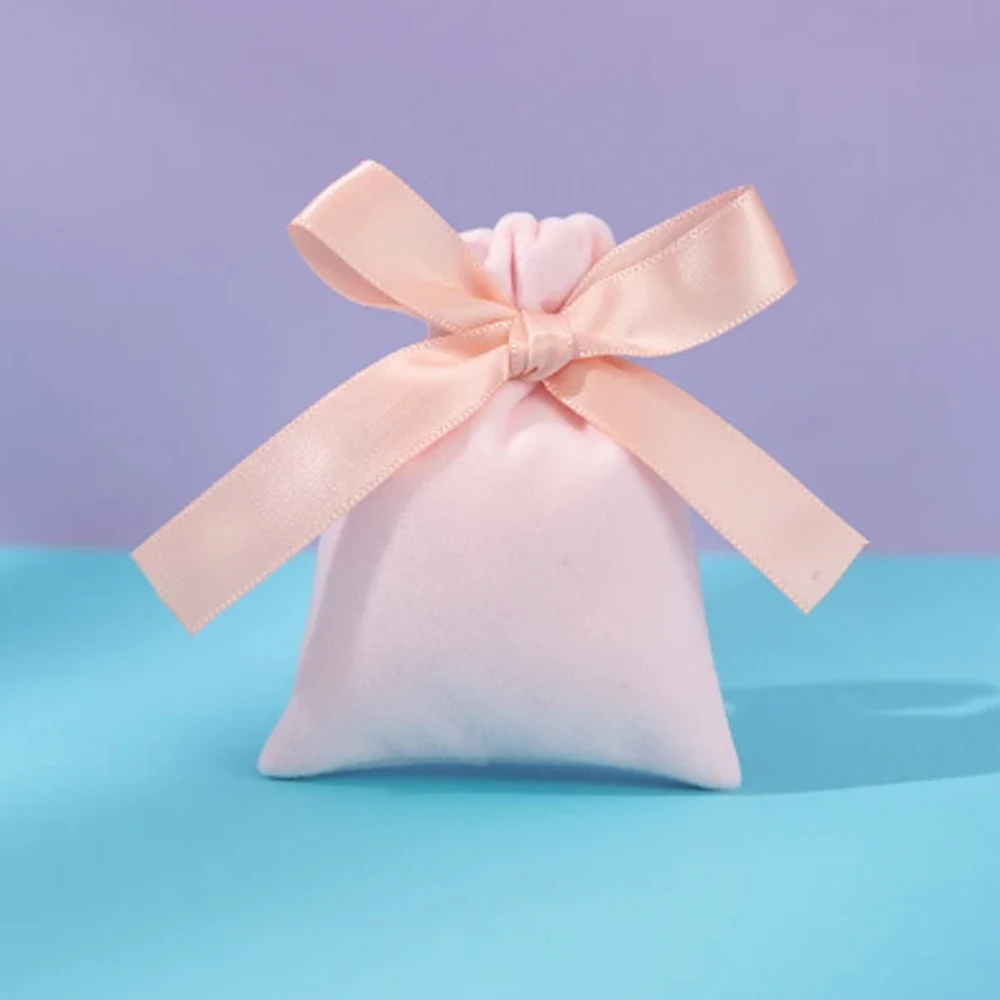 Luxury Beige Velvet Jewelry and Gift Pouches - Set of 10