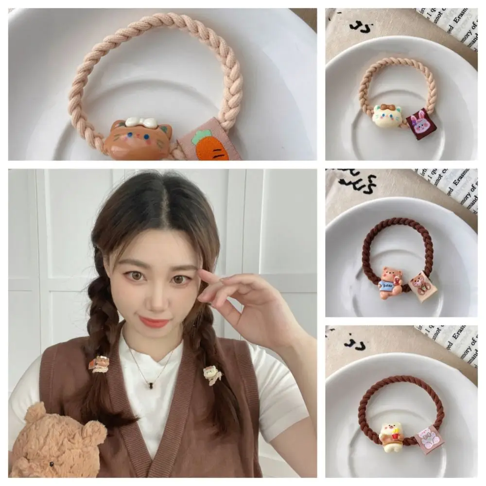 

Korean Style Cartoon Hair Tie Japanese Ponytail Holder Headdress Bear Hair Rope Rubber Band High Elastic Cute Hair Tie Wedding