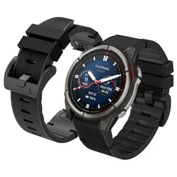 Enhanced Leather Silicone QuickFit Watch Band Strap (26mm/22mm) - QuickFit 26mm (Black 1)