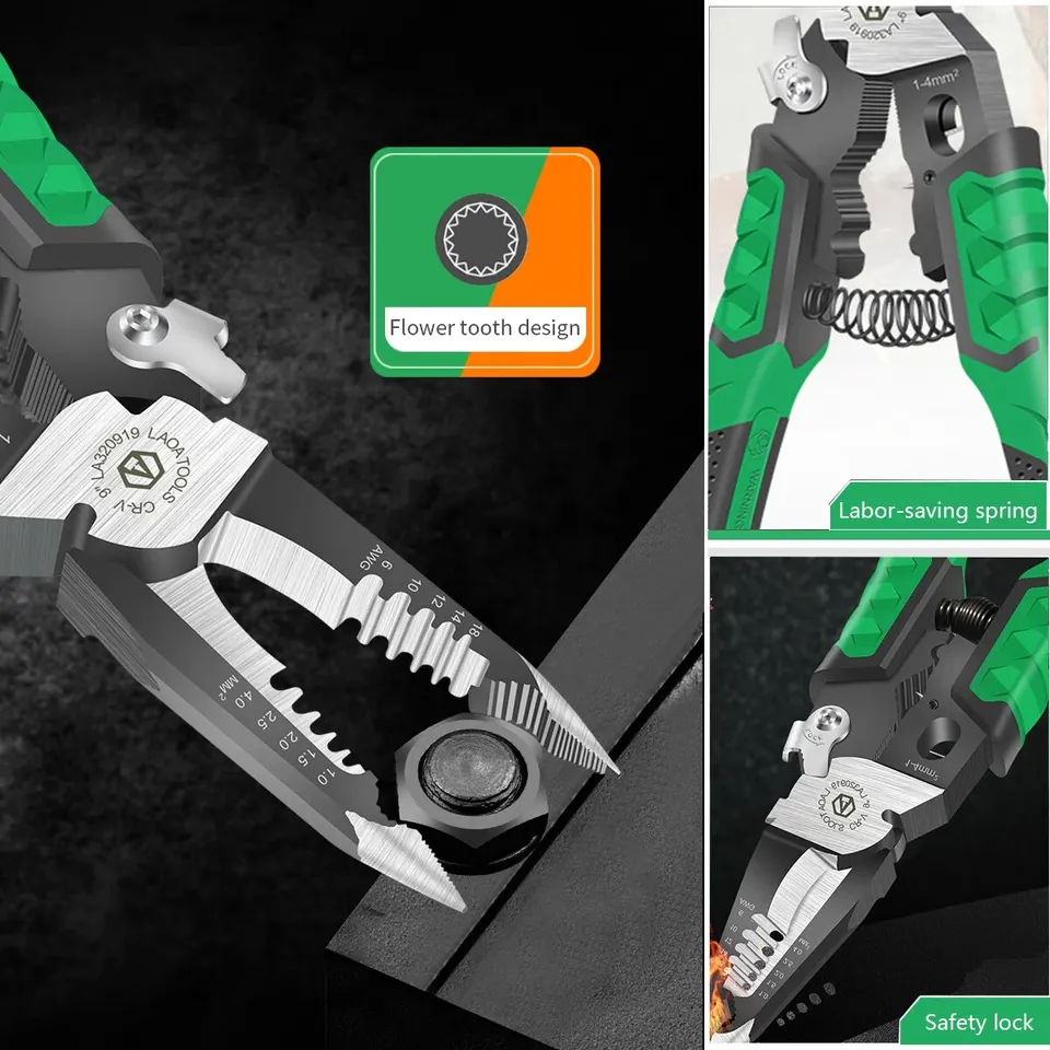 LAOA Electrician Needle Nose Pliers 9 In 1 For Clamping Screwing Wire Stripping Cable Cutting 240219 From Pruning Pliers - Price 21.27