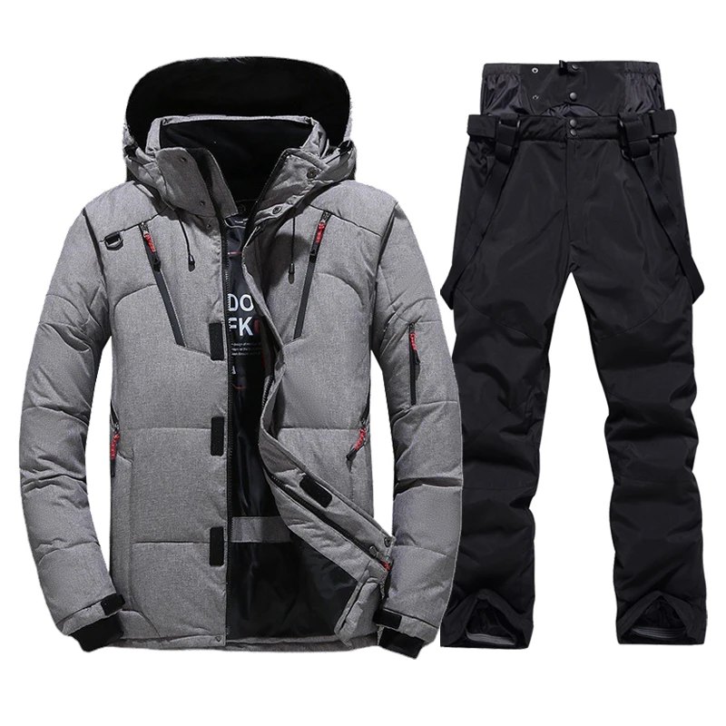 Men Winter Ski Suit Snow Down Jacket And Pants Warm Waterproof Windproof Skiing and Snowboarding Suits Down Coat