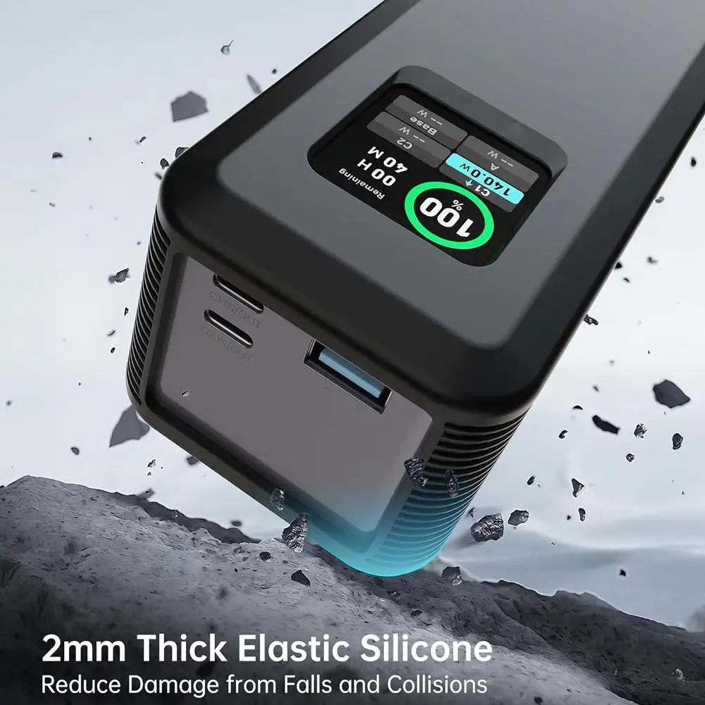 Silicone Case Power Bank Protective Cover for Anker Prime Mobile Power Bank 27650mAh 250W 1/4 Inch Nut Hole