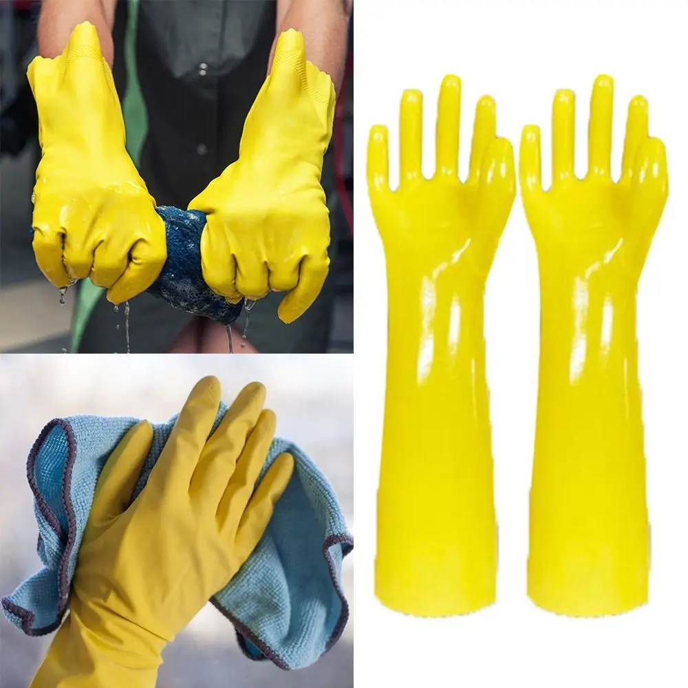 

Yellow Work Gloves Kitchen Accessories Rubber 28/35/45cm Cleaning Gloves Wear Resistant Lengthening Househeld Gloves Kitchen