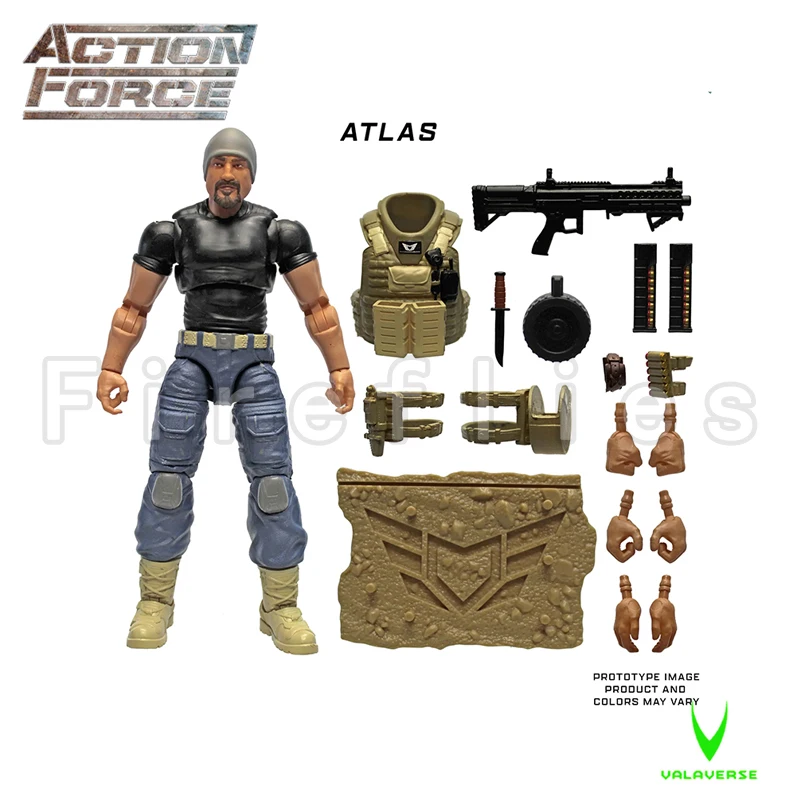 バラバースアクションフォースのアクションフィギュア,wave5,Atlas col