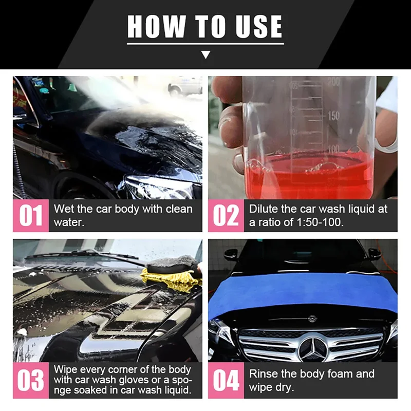 Car Wash Shampoo 500ML/Bottle Super Foam Paint Detailing Cleaning Materials