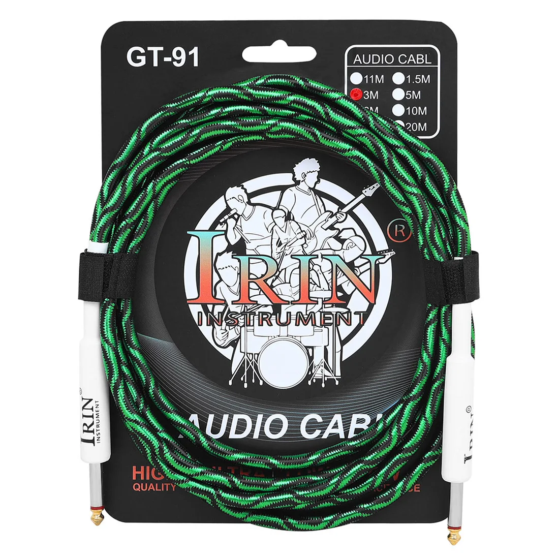 IRIN Braided Noise Reduction Guitar Cable with Double Straight Head Connector