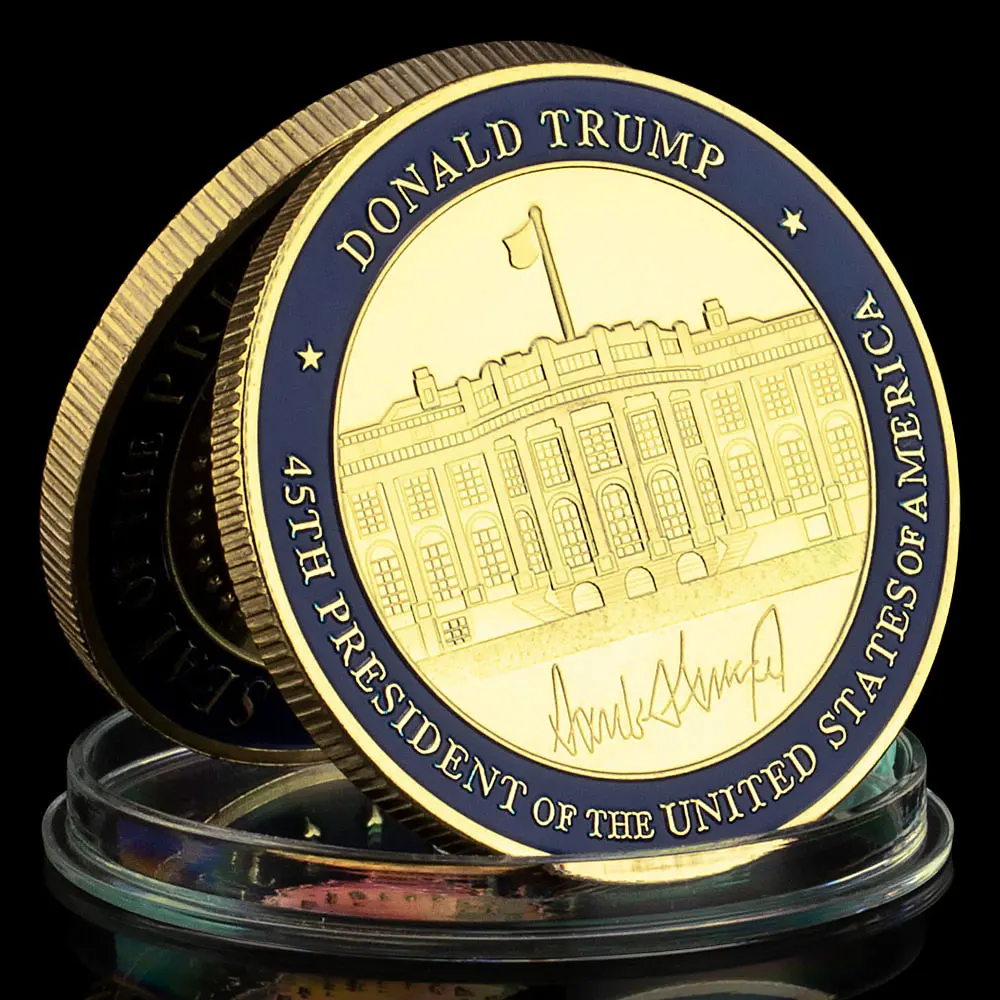 The White House Gold Plated Souvenirs and Gifts Gold Coins 45th President of United States
