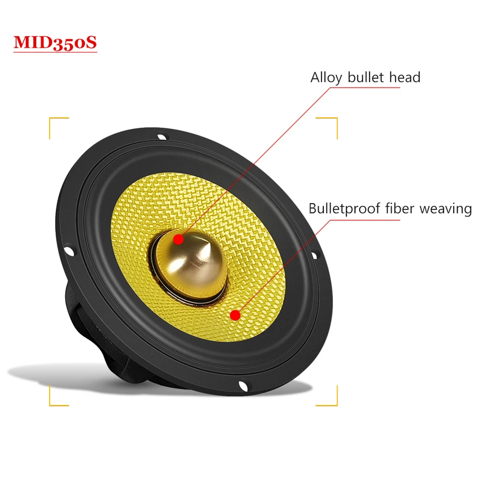 3.5インチ弾丸ガイド付きミッドレンジスピーカー、カーセンター