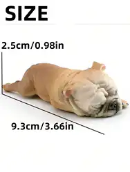 Sleepy French Bulldog Simulation Figurine - Desktop Ornament Collectible and Unique Birthday Gift (Brown Prone Bulldog)