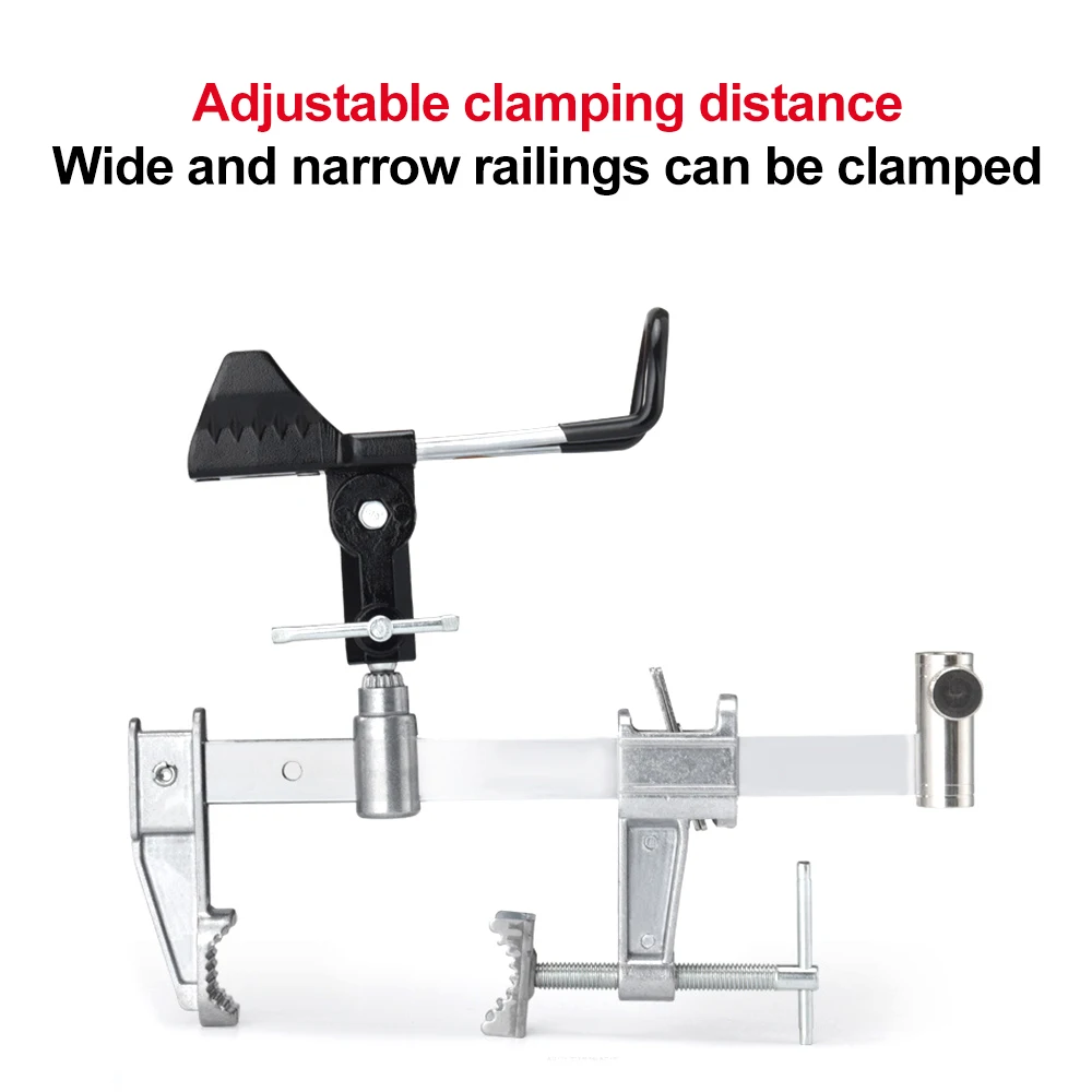 Boat Fishing Rod Fishing Support Holder Adjustable 360 Clamp On