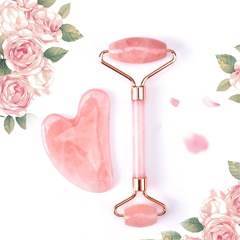 

2pcs Jade Stone Facial Massage Roller Guasha Board Double Heads Face Roller Neck Thin Lift Body Skin Relaxation Slimming Beauty