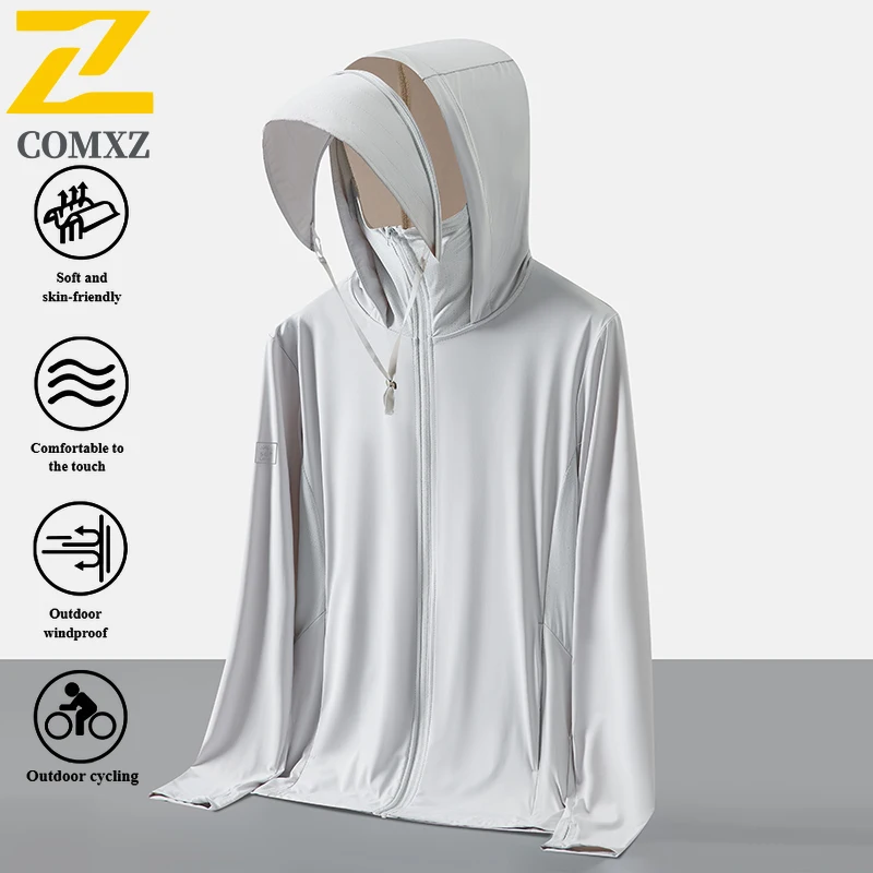 EIAO Summer Ice Silk UV Protection Jacket UPF50+ Lightweight Outdoor Sun Hoodie Breathable Skin Coat for Men Women sportswear