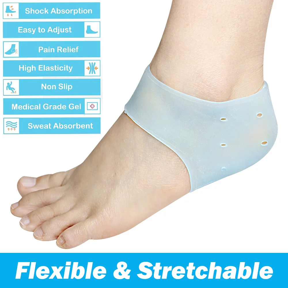 Buy Shopeleven Silicone Gel Heel Pad Socks For anti heel Swelling Pain  Relief Dry Hard Cracked Heels Repair Cream Foot Care Ankle Support Cushion  Online at Best Prices in India - JioMart.