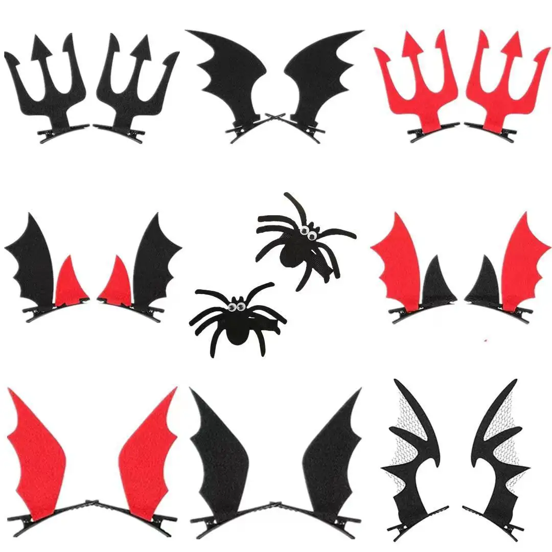 

2023 Halloween Headwear Devil Bat Wings Hairpin Ghost Festival Costume Girls Adult Hairpin Happy Halloween Masquerade Party