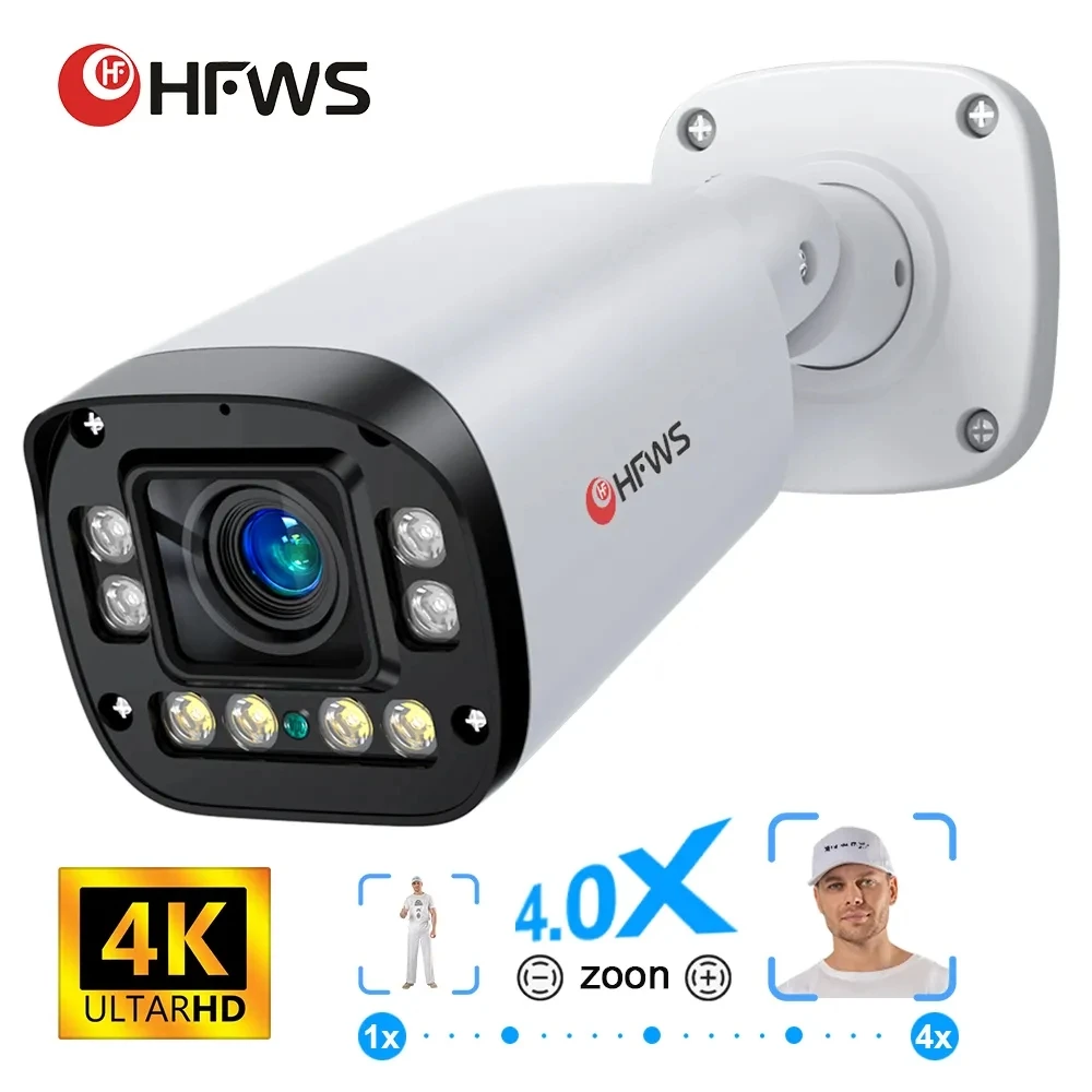 

4K 8MP Auto Focus Poe Ip Camera AI Face Detection Humanoid Video Surveillance Cameras Home Security Camera Outdoor CCTV