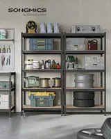 5-Tier Storage Shelves, Set of 2 Garage Storage, Boltless Assembly, Adjustable Shelving Units, 17.7 x 35.4 x 70.9 Inches, Load 2