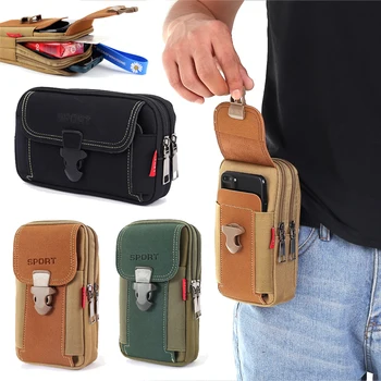 Canvas Waist Pocket Male Outdoor Fanny Bum Bag Purse Business Mobile Phone Pouch Running Pouch Travel Camping Bags 1