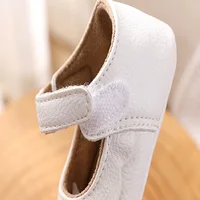 Baby Girls Shoes Fashion Solid Color Leather Flower Princess Soft Rubber Sole Non-Slip Casual Toddler First Walker 4