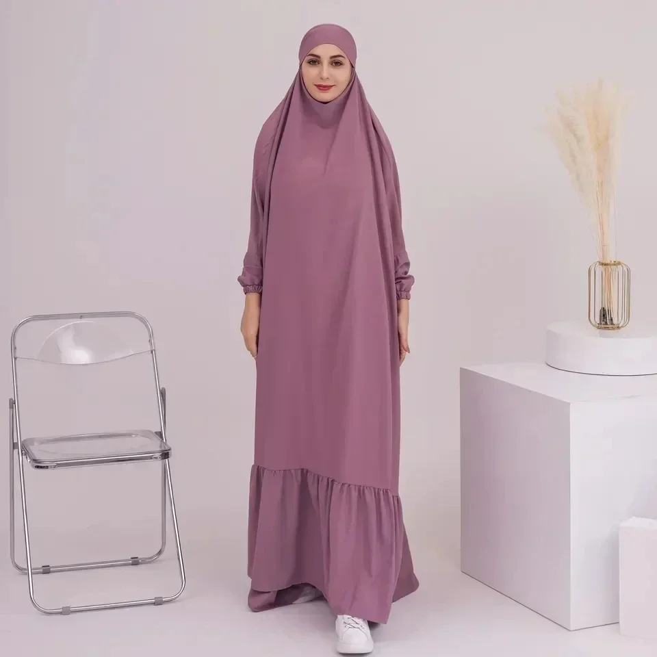 Ramadan Eid Hooded Abaya for Women Khimar Hijab Jilbab One Piece Prayer Dress Muslim Islamic Clothes Abayas Dubai Turkey Niqab