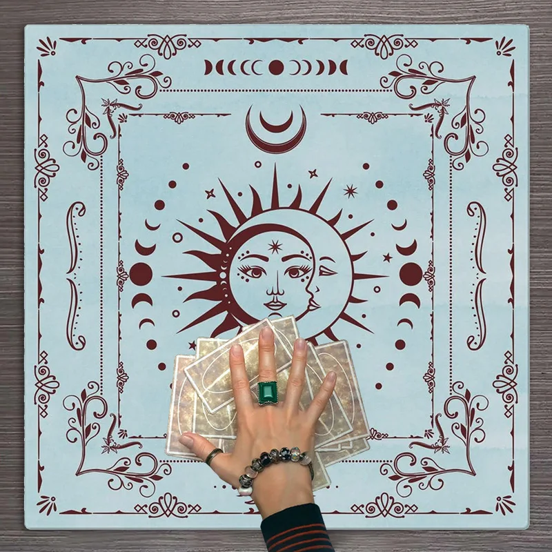 Tarot Sun and Moon Home Decoration  Tablecloth  Divination Altar Board Game Lucky Scarf  Cloth 3