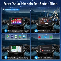 Jansite 5" Portable Motorcycle Navigation GPS Wireless Carplay&Android Auto Moto Monitor IPX7 Waterproof Dual Bluetooth 5.0 - Image 5