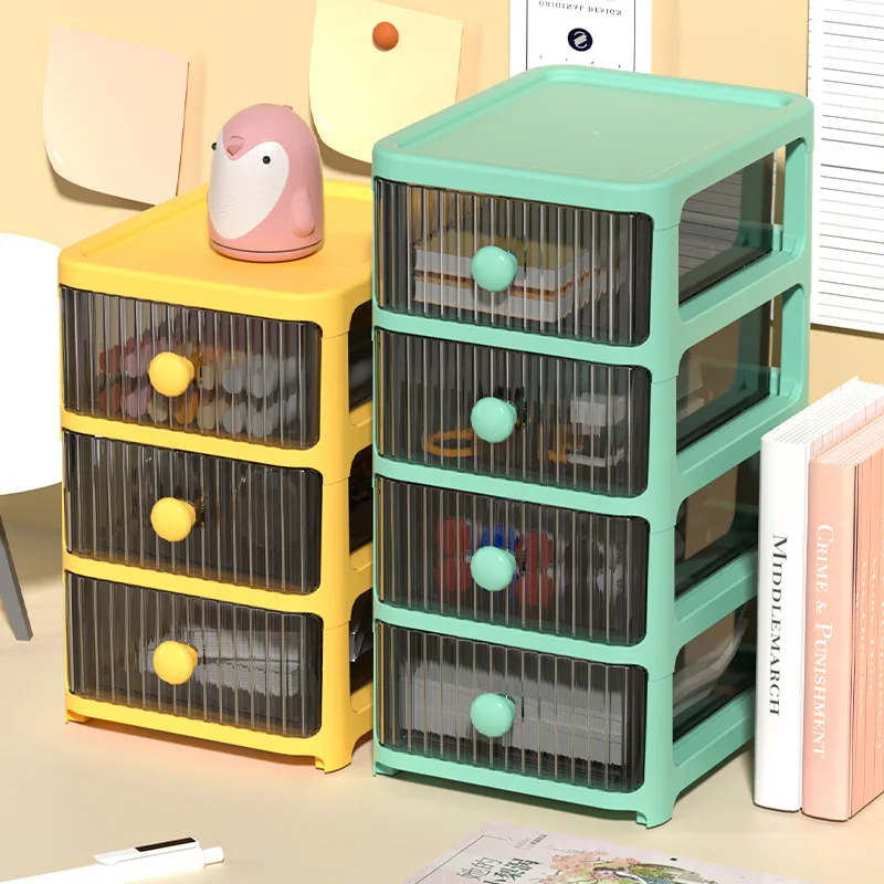 Desktop multi-layer cosmetics storage box, office storage cabinet, drawer style student dormitory stationery storage cabinet,