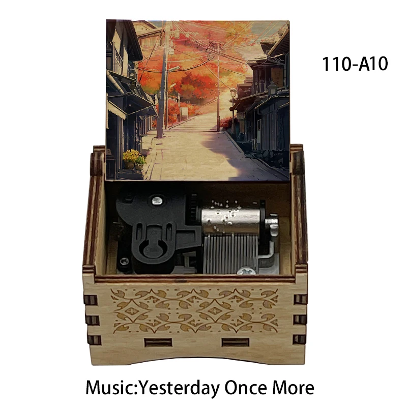 Wooden Music Box Yesterday Once More Song Wind Up Musical Box Gift for Girlfriend Boyfriend Wife Christmas Birthday Home Decor