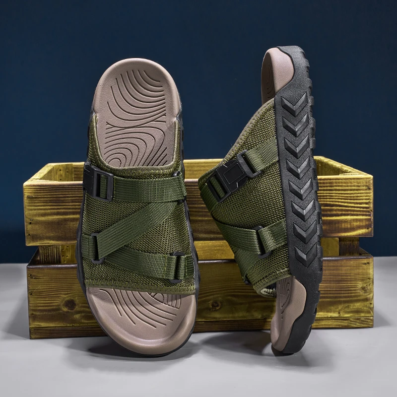 Summer Men Adjustable Outdoor Slippers Anti Slip Size 39-45