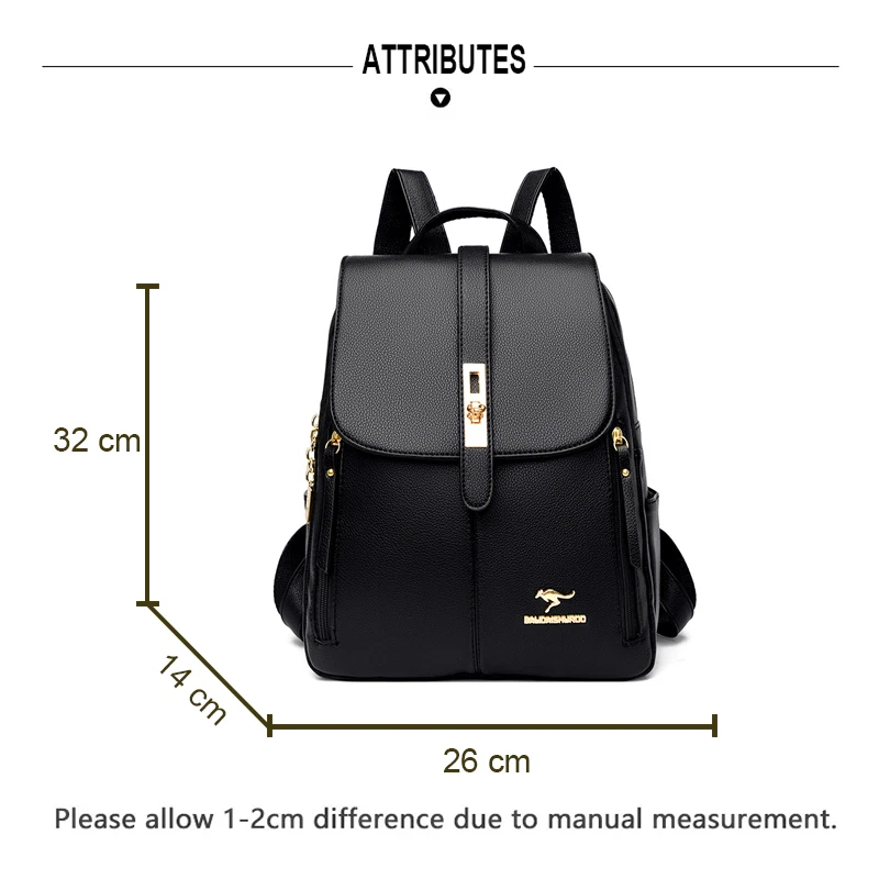 Women Large Capacity Backpack Purses High Quality Leather Female Vintage Bag School Bags Travel Bagpack Ladies Bookbag Rucksack