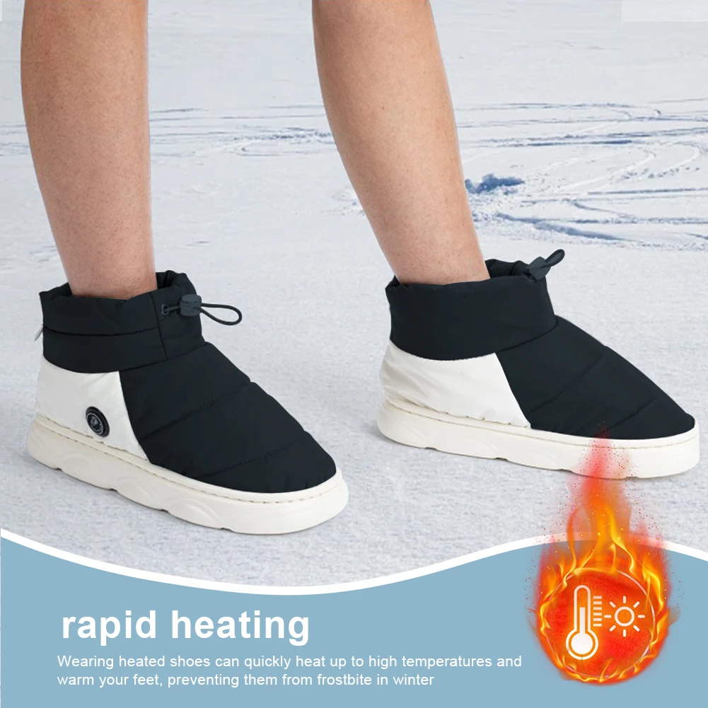 Unisex Winter Heated Shoes with 3 Heating Levels Foot Warmer Shoes Rechargeable Thermal Shoes for Indoor House Home Office - Image 4