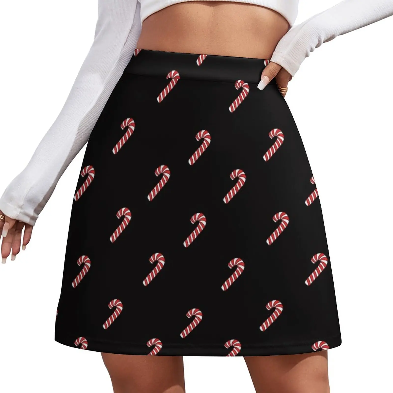 Christmas Candy Canes Mini Skirt clothes mini denim skirt short skirt for women