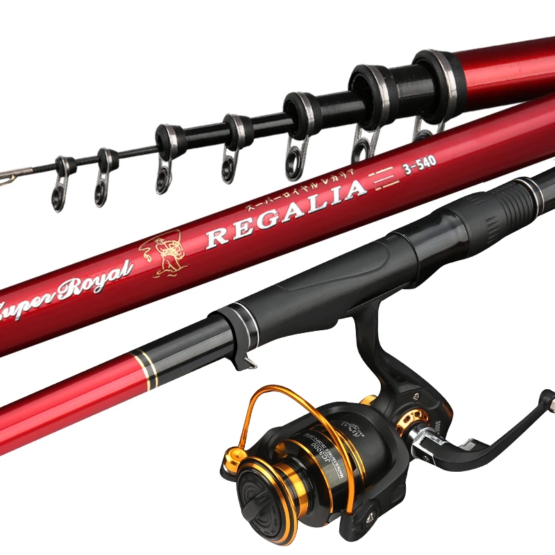 High Carbon Super Hard Rock Fishing Rod Positioned Red Dual purpose