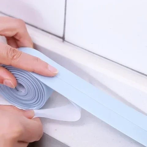 

Decorative Caulk Strip Self-Adhesive Sealing Tape Anti-Mildew Waterproof Edge Protector For Bath Shower Floor Kitchen Stove Sink