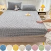 Taff Velvet Bed Sheet Winter Warm Solid Color Thickened Fitted Sheet Soft Plush Elastic Mattress Protector Queen/King Size Lino 1