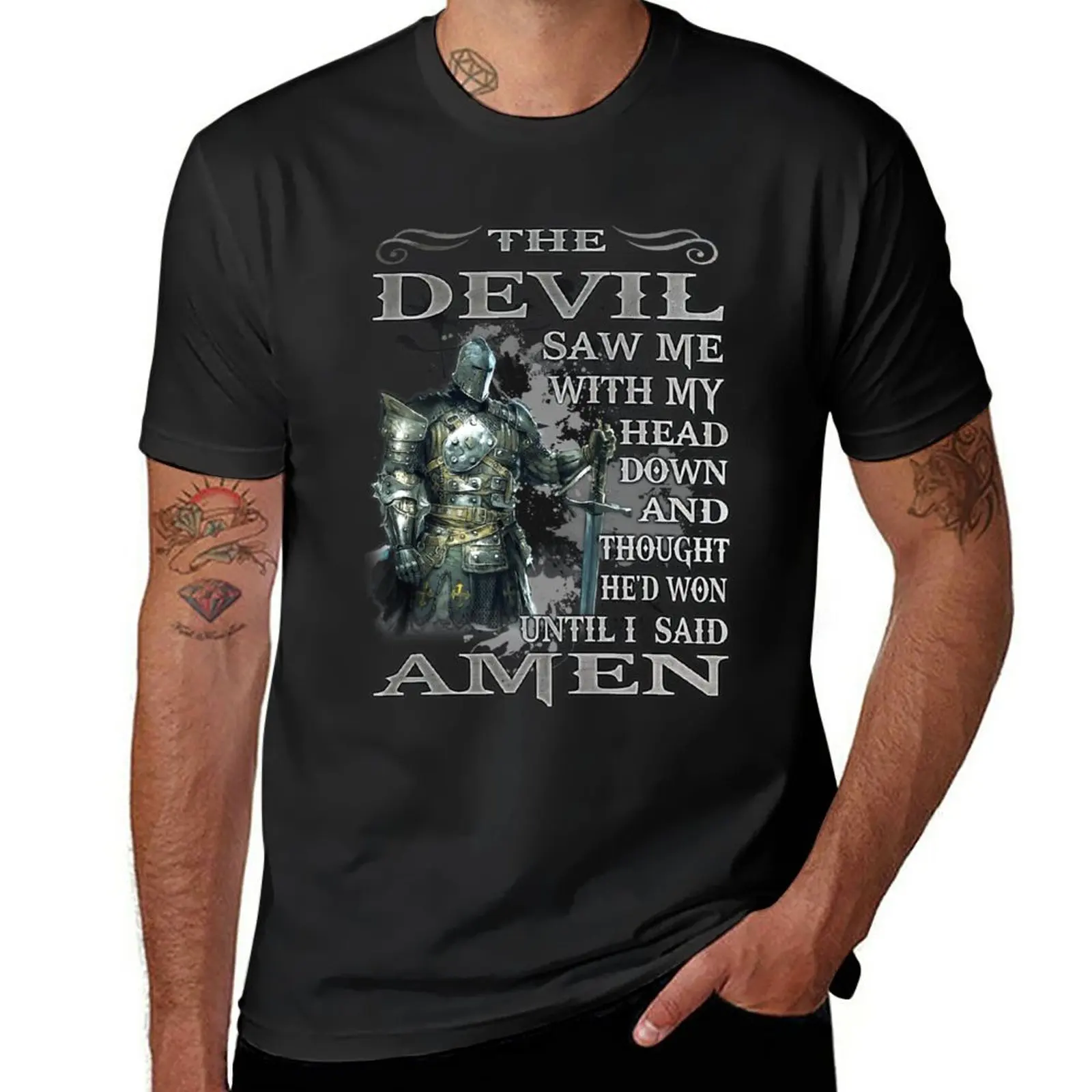 The Devil Saw Me With My Head Down T-Shirt Sport Fans Cute Top T-Shirt Uomo