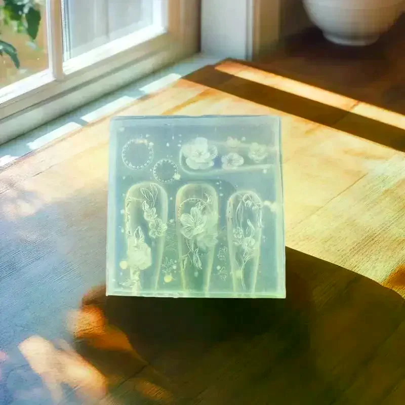 3D Flower Relief Silicone Nail Mold Candle Holder Rose Transparent Nails Templates DIY Nail Art Decoration Manicure Design Tools