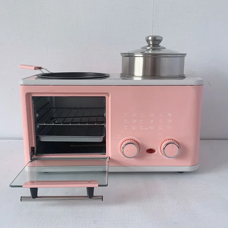 New Household Pink Breakfast, Maker 4 In 1 Steaming Baked Multifunction Breakfast Machine/ 6