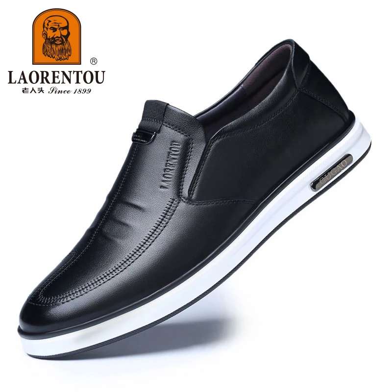 حذاء جلد كوري غير رسمي للرجال ، نعل ناعم جيد التهو...