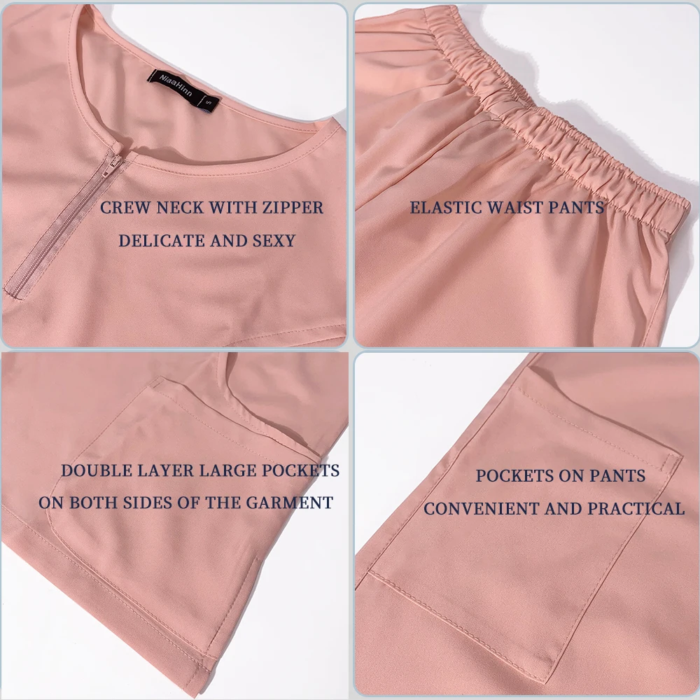 Royal blue Medical Uniform Women Breathable Nursing Scrubs Tops Shirt Casual Short Sleeve Uniforms Nurse Pants Surgical Clothes