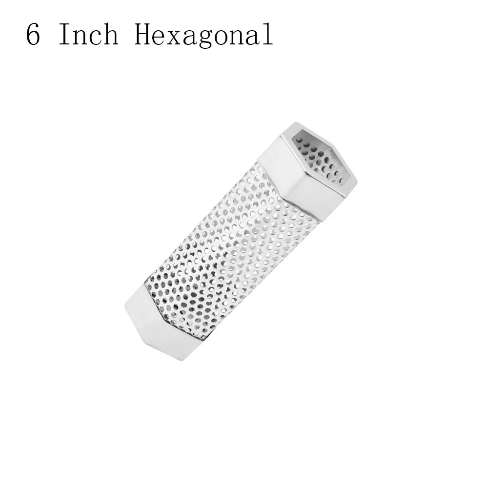 Stainless Steel BBQ Mesh Smoker Tube Filter Gadget Generator Pellet Smoking BBQ Accessories Tools Hexagon Round BBQ Smoked Tube 3