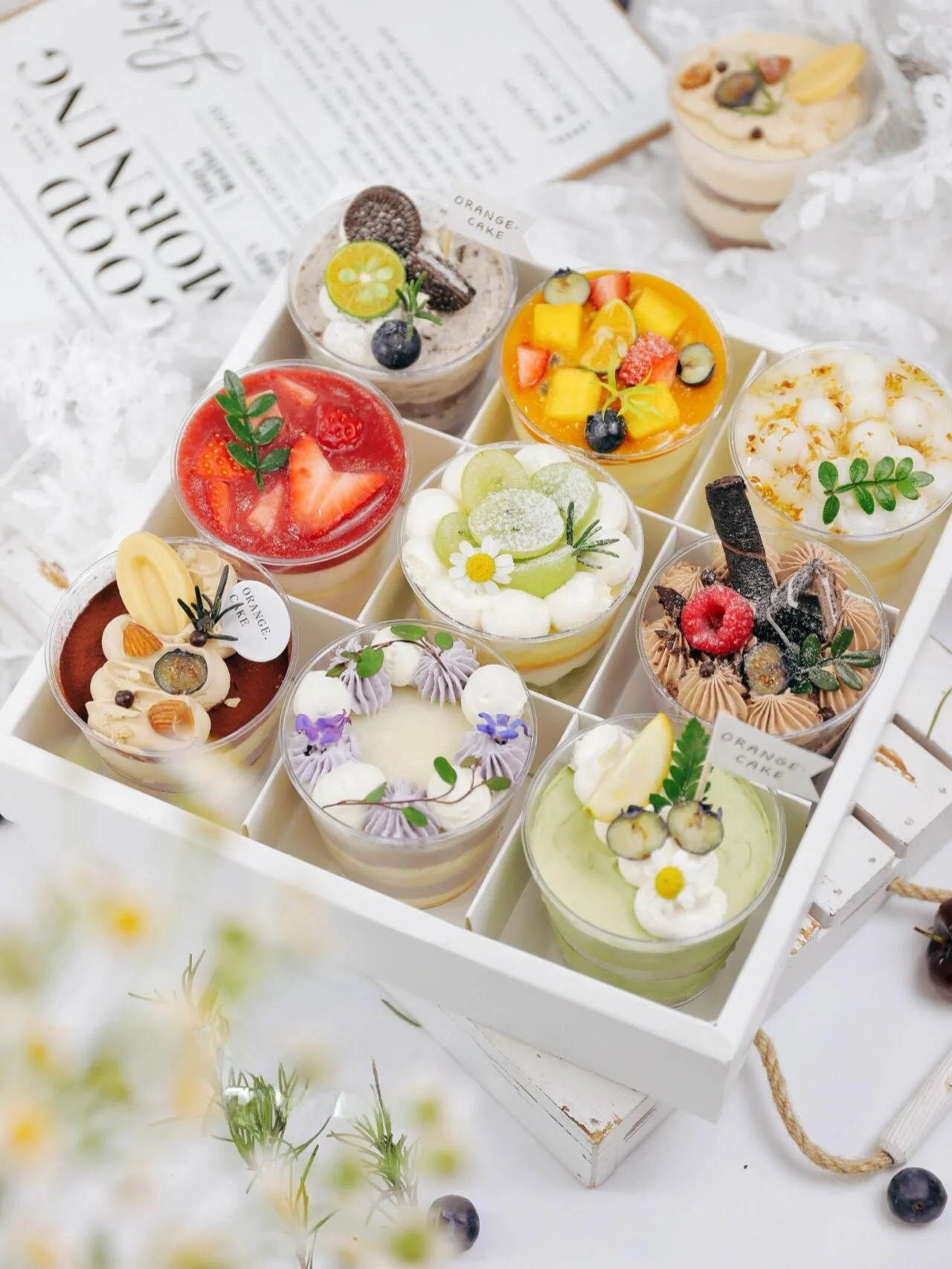 Nine id Sweet Box 9 Paaging Krt Paper Box Mousse Cup Cake Pastry Picnic Paing Box Dert Container Kitchen Cooking