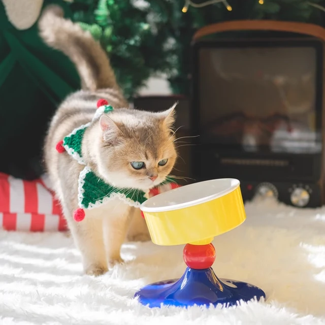Elevated Ceramic Cat Bowl with 3 Heights, 20° Tilted, Anti-Vomiting, Whisker-Friendly, Elevated Food Dish for Cats & Small Dogs 3