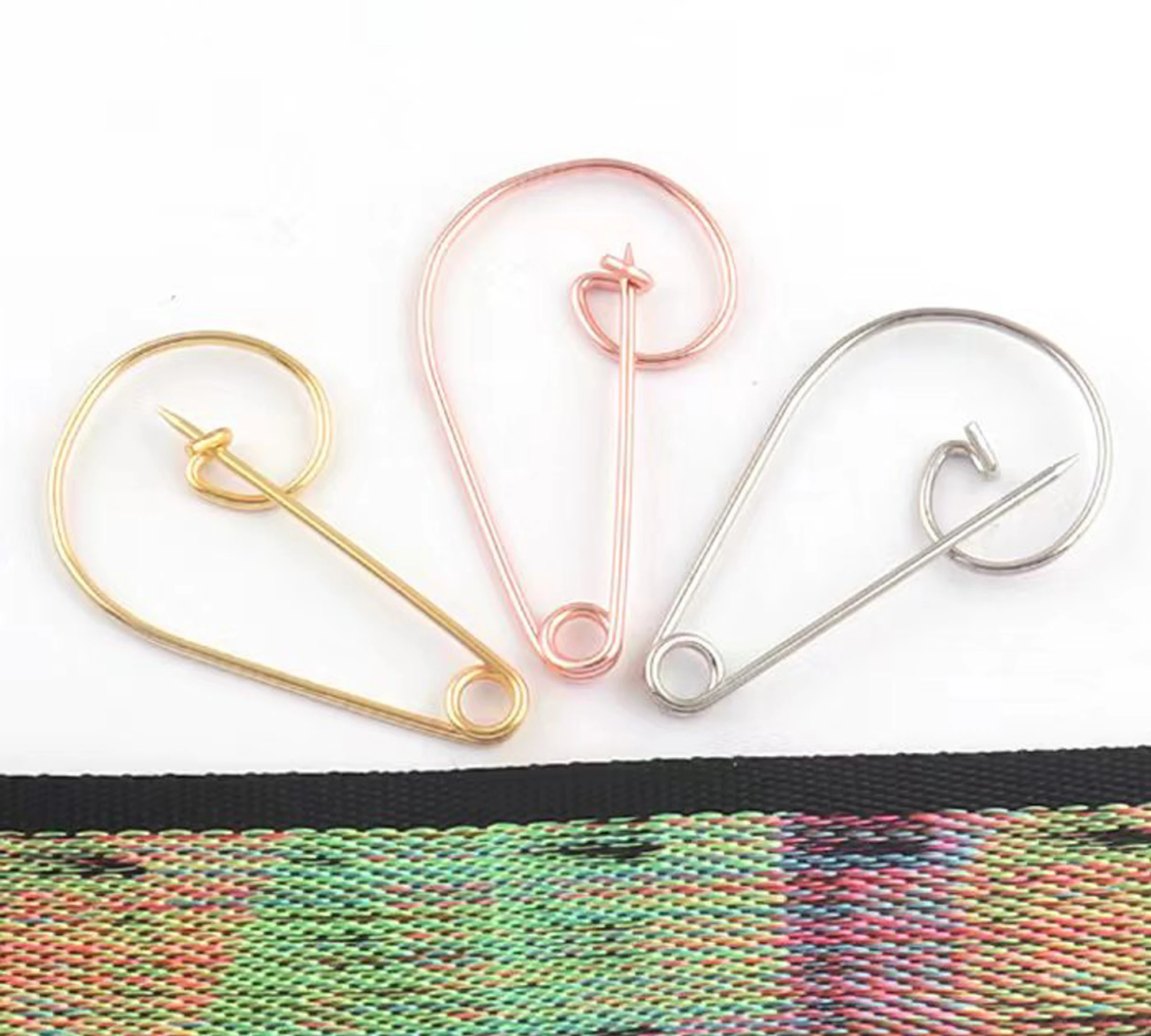 Rose Gold/Silver/Gold Large Safety Pins,55*32 Mm Brooch Pin Back Safety Pin,Metal Brooch Pins Kilt Pins For Clothes-20 Pcs