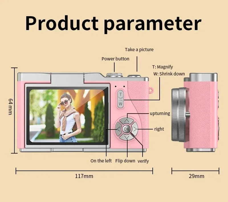 48mp Digital Camera With 8x Zoom And 180° Flip Screen For Travel_voghion.com