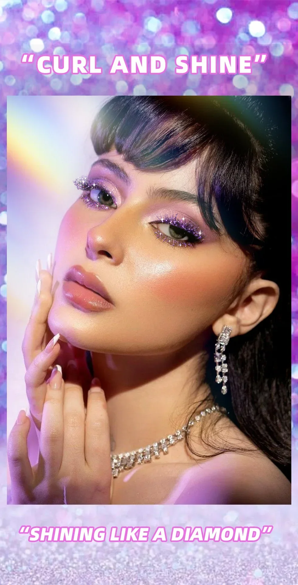 Description Picture 3 of itemSliver Gold Purple Glitter Mascara Quick Dry Long Lasting Waterproof Curling Thick Shiny Eyelash Sexy Diamond Mascara Makeup